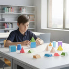 24 Pieces Geometry Teaching Model Kit Transparent Geometric Shapes with Storage Box Geometry Manipulatives Clear for Teachers
