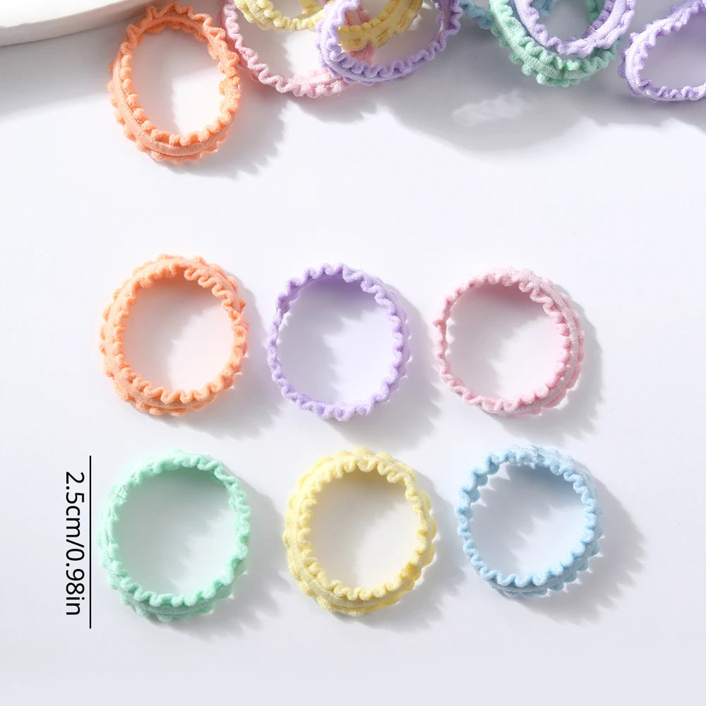 50Pcs Children Small Rubber Bands Girls Hair Ties Headbands Non Damaging Tie Ponytail High Elastic Durable Scrunchies Hair Rope