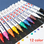 1/3/6/12 Colors Permanent Paint Marker White/Gold/silver Markers for Car Tire Tread Rubber Fabric Paint Metal Paint Marker Pens