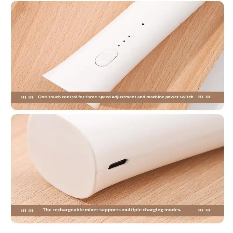 Milk Frother Machine Wireless Electric Mixer, Hands - Free 2 In1 Whisk, 3 - Speed Rechargeable For Baking/Coffee Frothing