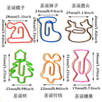 50/30pcs Christmas Tree Metal Material Bell Elk Shape Paper Clips Funny Kawaii Bookmark Office School Stationery Marking Clips
