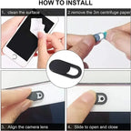 1/20PCs Webcam cover shutter magnet slider universal antispy camera cover for Web laptop iPad MacBook phone lens privacy sticker