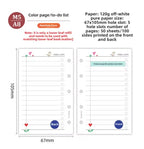 M5 20 Sheet Triple Fold Colorful Loose Leaf Notebook Refill Spiral Binder Inner Page Weekly Monthly To Do Line Grid Inside Paper