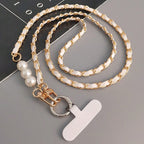 Mobile Phone Lanyard Women's Long Neck and Shoulder Strap Phone Case Universal Lanyard Long DYM Crossbody Pearl Pickup Chain