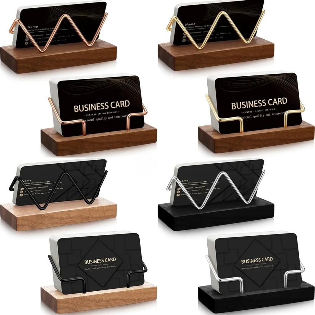 High-quality Wood Business Card Holder Desk Organizer Wooden Business Card Display Stand Postcard Holder Bracket for Office Home