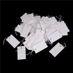 100pcs Price Label Tags String Tie Watch Jewelry Display Merchandise Price Label Paper Cards Rectangular Blank Price Tag