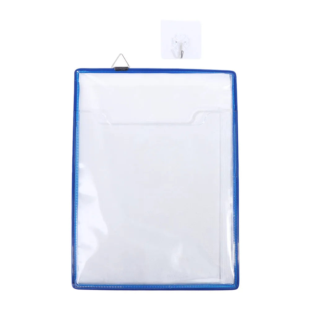 Wall Hanging A4 Receipt Organizer Waterproof Water Resist Document Storage Bag PVC Transparent File Folder for Classroom Office