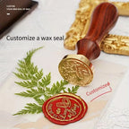 Custom Brass Wax Seal Stamp Personalized LOGO 25/30/40/50mm Round/Square Wax Sealing Head For Wedding Invitation Card Decor Seal