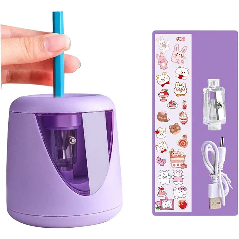 Automatic electric pencil sharpener battery kawaii cute stationery for office, student and school supplies