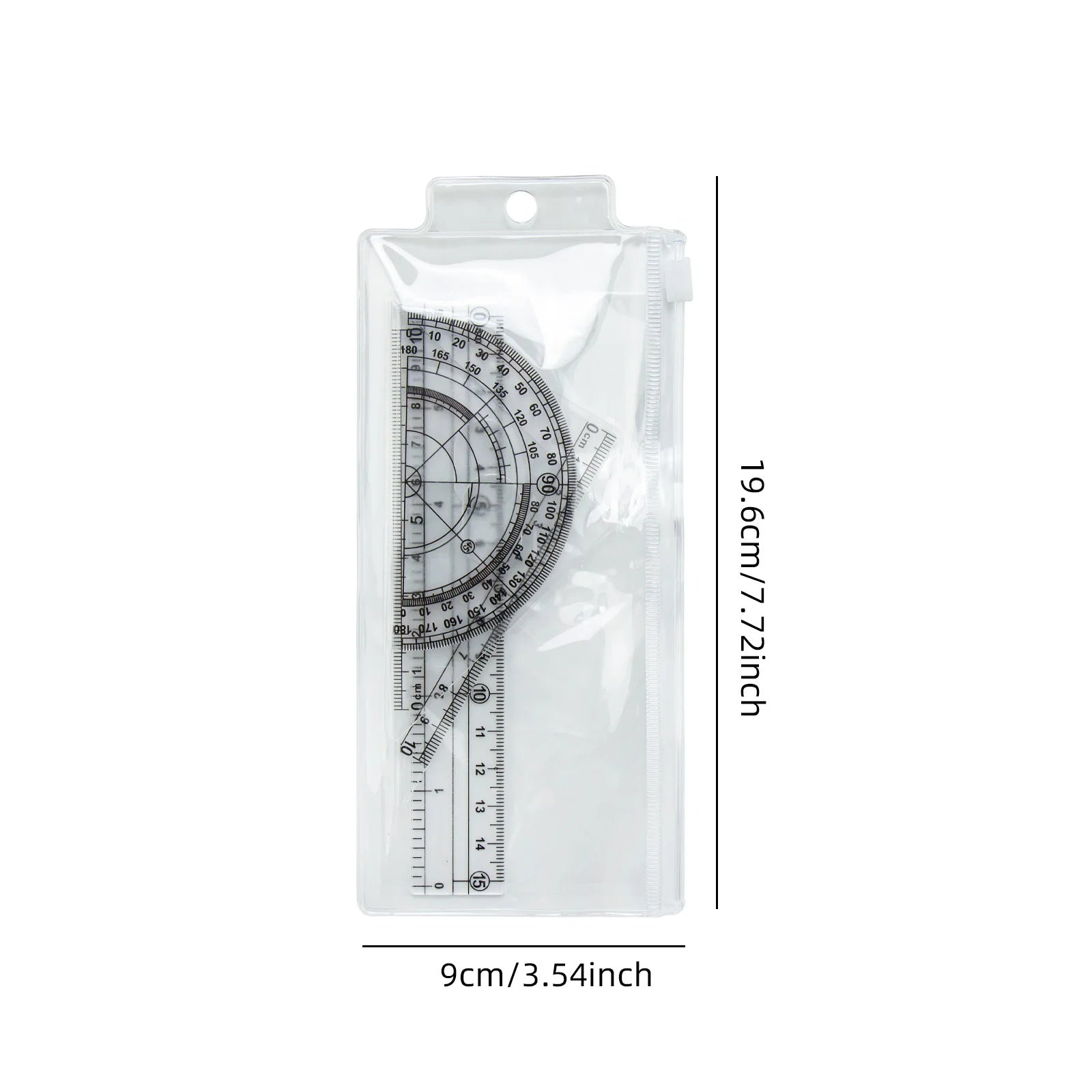 Frosted Ruler Set with Clear Scale - Drawing and Drafting Rulers with Triangle and Protractor for Accurate Measurement