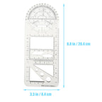 1Set Drawing Ruler Set Multifunctional Geometric Protractor Premium Plastic Measuring Tool for Students Home Office Accurate
