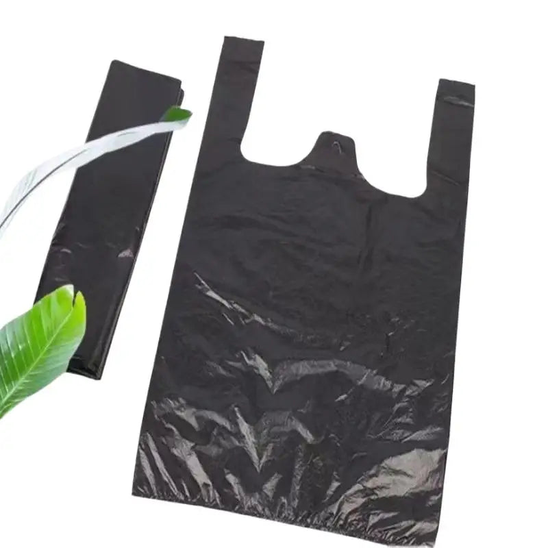 100Pcs Disposable Black Vest Plastic Trash Bag Household Thickened Kitchen Office Clean Garbage Bin With Handle Plastic Bags