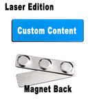 Stainless Steel Custom Name Tag with Pin Clip - Engraved Personalized Work Badge Business Identification Metal ID Name Plate