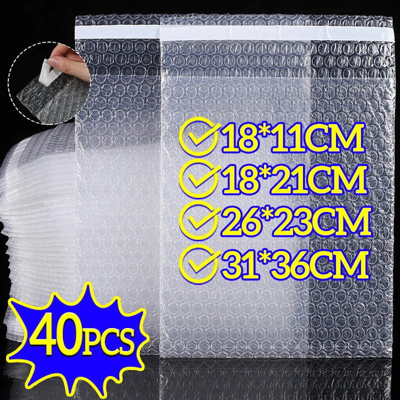 Transparent Bubble Mailers Self-sealing Plastic Shockproof Shipping Bag Self-adhesive Bubble Foam Packing Bags Cushioning Bag
