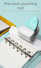 KW-TRIO Multi-Colored Loose-Leaf Hole Punch with 4mm Small Aperture Multi-Hole Punch with Ruler Design Portable Hole Punching
