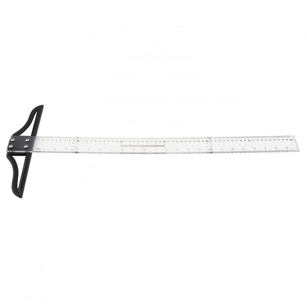 Metric & Imperial Scales Aluminum Alloy Angle Triangle Ruler 45cm T Square Acrylic Ruler Measuring Tool Set for Carpentry