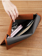 Faux Leather Document Bag, Business Information Bag, A4 Folder, School and Office Supplies, Storage Bag