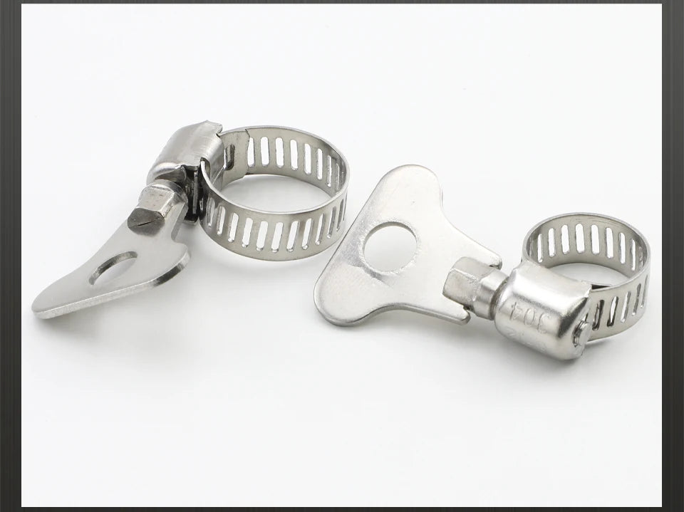 JUIDINTO 2-10pcs Worm Gear Hose Clamp 6-95mm Adjustable Key Clamp Hose Clip Stainless Steel for Water Pipe Automotive Mechanical