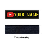 YouTube Logo 10X2.5cm Embroidery Custom Name Text Patch Stripes Badge Iron On Or  Patches