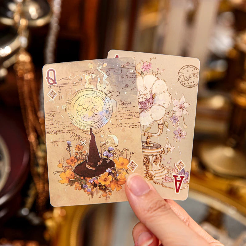 Mr.Paper 55Pcs/Box Gilded Old Dreams Playing Cards Cardstock , Vintage Art Illustration Poker for Journal Decor & Card Games