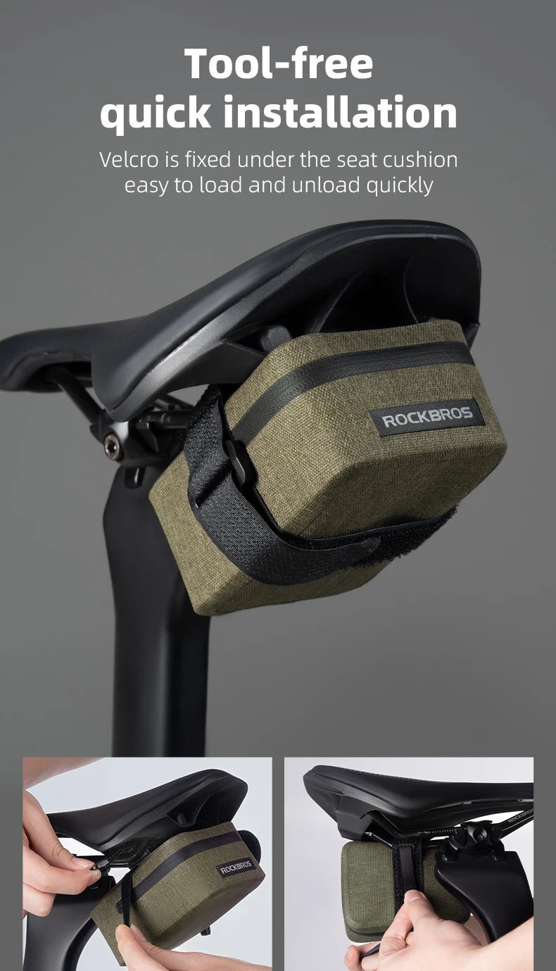 ROCKBROS Bike Saddle Bag Waterproof MTB Road Bike Bag Portable 0.4LMini Tail Bag Lightweight
