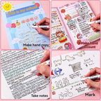 6-24pcs/set Heart Flower Line Shape Highlighter Pen Roller Tip Curve Liner Marker Kawaii Cute Stationery School Supplies