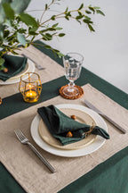 High Quality 100% Linen Napkins Restaurant Wedding Dinner Solid Color Cloth Pure Linen Classical Custom Home Table Napkin