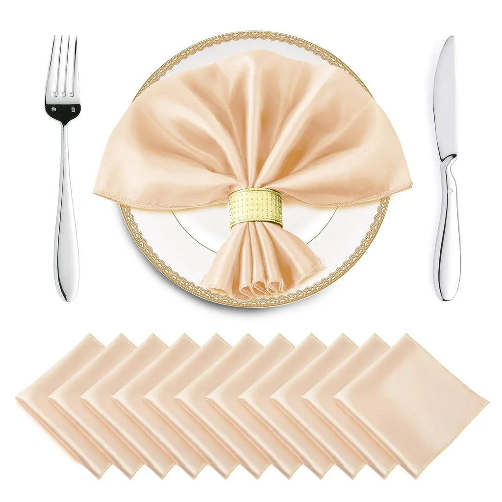 12PCS Wedding Red Satin Napkin 30x30cm Wholesale Soft Table Napkins for New Year Christmas Decoration Party Dinner Table Decor