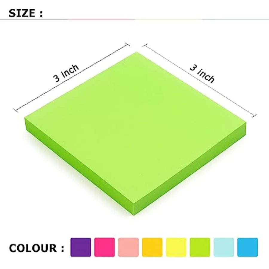 8 Pads Sticky Notes 3x3 Self-Stick Notes 8 Bright Multi Colors Purple Sticky Notes, 85 Sheet/Pad