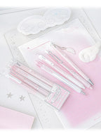 4pcs/set Pearl Angel Gel Pen Set Cute Exam Pens with Wing Design Kawaii Cartoon 0.5mm Black Ink for Kids Back To School Student