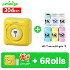 9 Colors Peripage A6 304DPI Mini Photo Printer Notes Sticker Label Printing Machine Bluetooth Portable Wireless Printer Marker