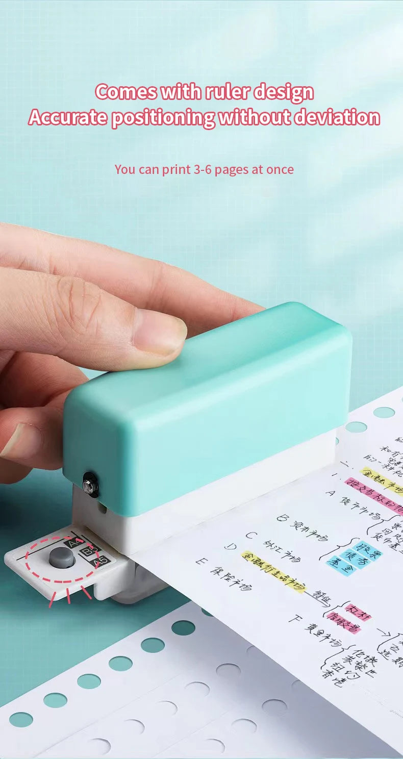 New 6 Holes Hole Puncher A4 A5 B5 Loose Leaf Paper Hole Punch Standard Hole Punch DIY Office Binding Tool Office School Supplies