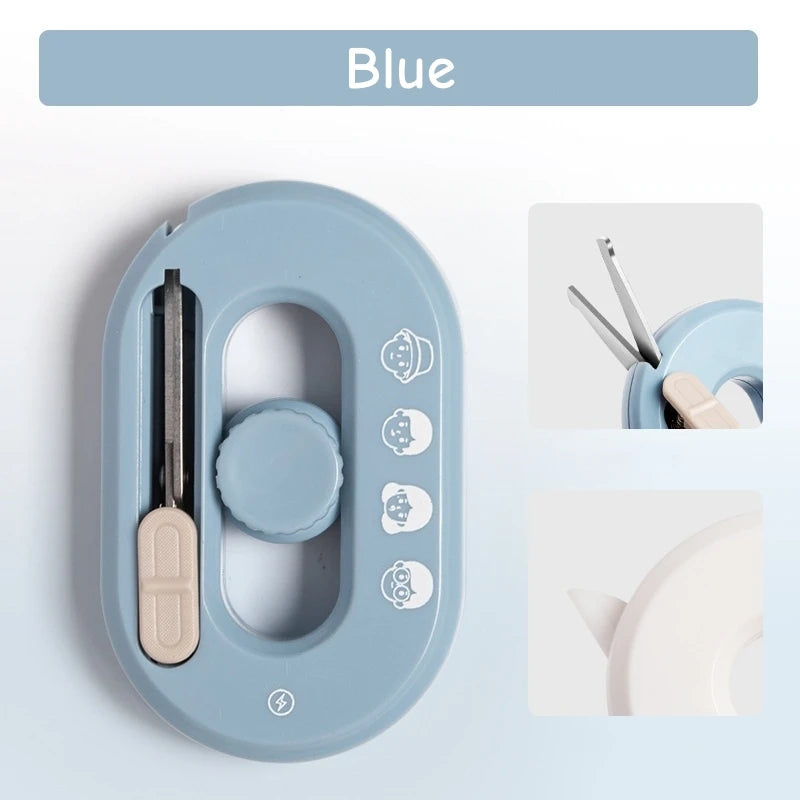 1pcs Funny Mini Fold Scissor Portable Size Fidget Spinner Safe Cutter Utility Knife Cutter for Paper Diary Office School A7894