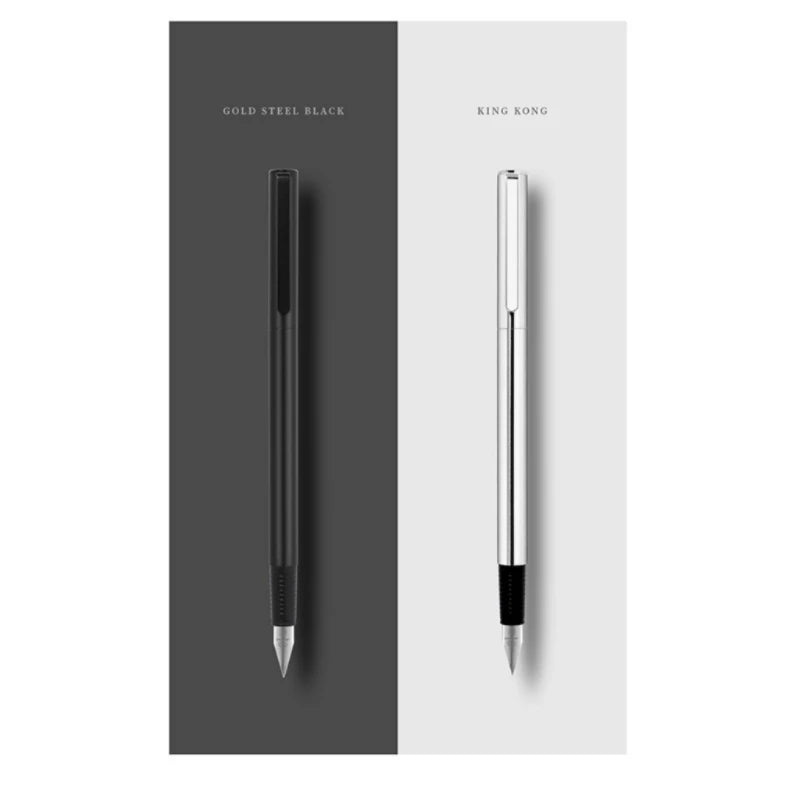 Fountain Pen 0.38mm Extra Fine Nib Extremely Black Metal Business Office Writing Calligraphy Pens