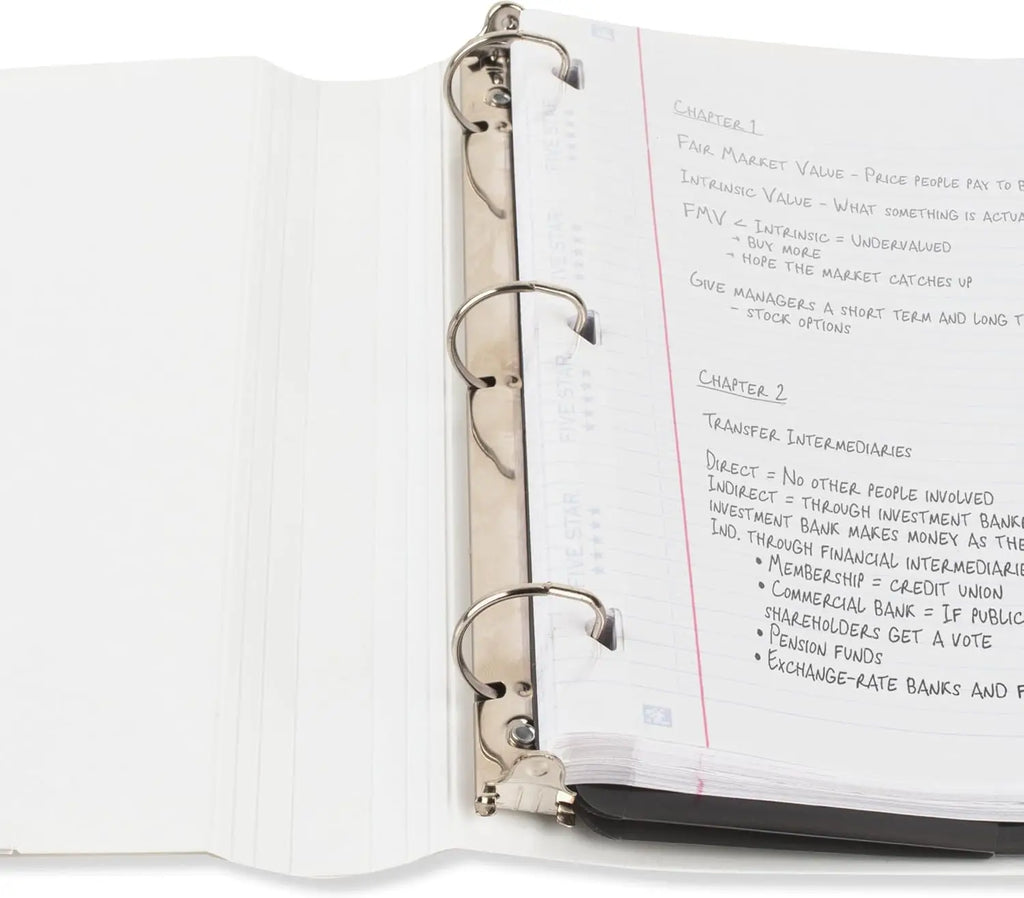 3-Ring Binder With Study App, 1 Inch D-Ring, Clear View Cover, 225 Sheet Capacity, White
