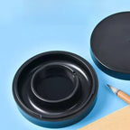 5-Inch Hot Pot Inkstone with Cover Double Circle Anti-drop and Anti-dry Ink Inkstone for Students' Calligraphy
