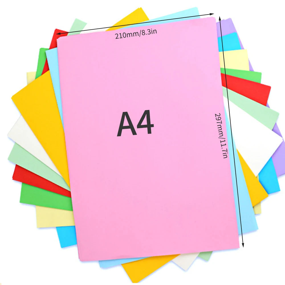 100 Sheets  Color Copy Paper 210x297mm/8.3x11.7in Printer Paper 70GSM for Copy Printing Writing Crafts & Art color paper paper