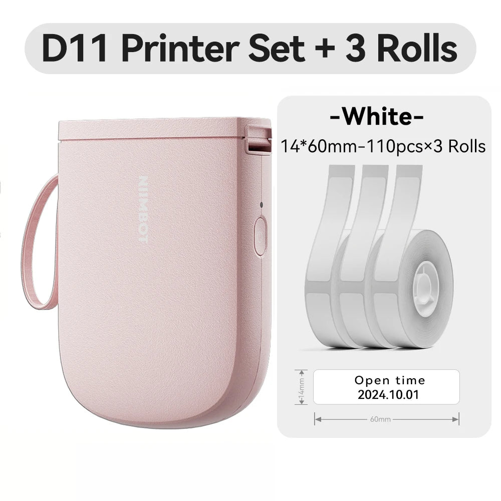 Niimbot D11 Mini Printer Wireless Phone Pocket Thermal Label Maker USB Rechargeable Inkless DIY Name Price Tag Sticker Machine