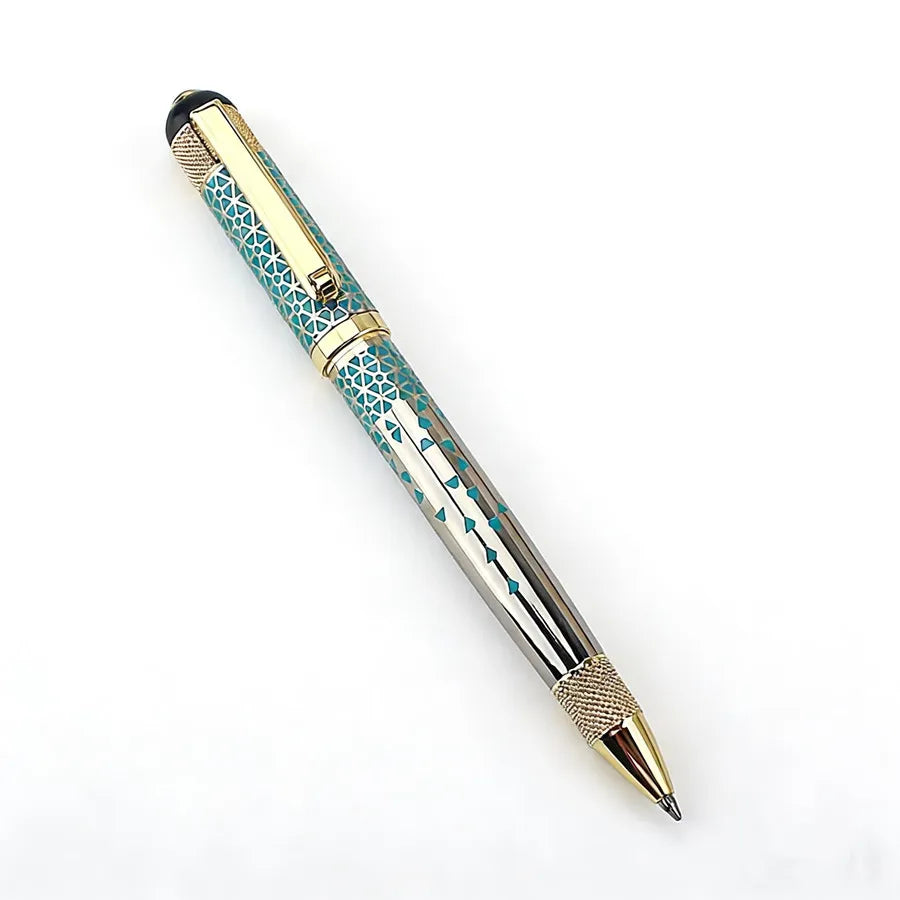 Luxury Metal Rollerball Pen 0.7mm Blue Ink Steel Gold Business Signature Pens for School Office Writing Supplies Stationery