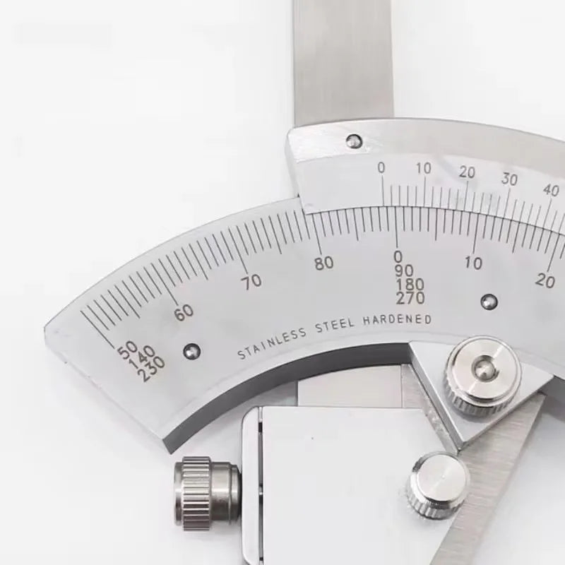 Universal Bevel Protractor 0-320° Precision Angle Finder Stainless Steel Vernier Scale for Woodworking Metalworking Machining