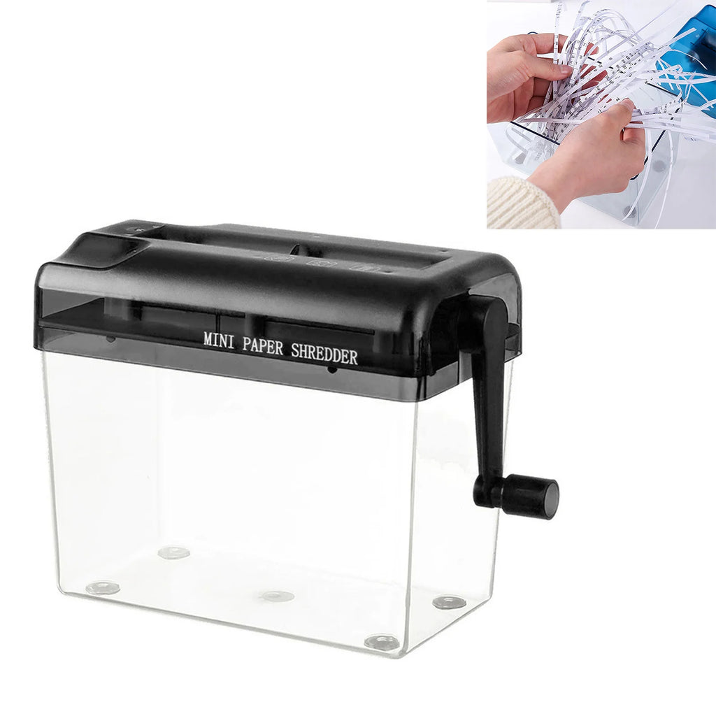 Hand Shredder Hand Crank Portable Mini Paper Cutting Tool Transparent Documents Paper Cutting Tool Birthday Gift Home Office