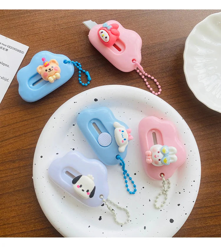 1pc Dopamine Cloud Mass Letter Opener Cartoon Cute Utility Knife Student Mini Box Cutter Hand-made Sharp