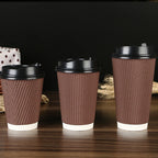 100pcs/pack 8oz/14oz/16oz Disposable Thick Double-layer Hot Drink Tea Cup Coffee Paper Cup