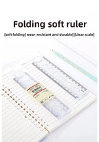 1PC 30cm Folding Flexible Ruler Transparent PVC Creative Drawing Tool Student Stationery Supplies