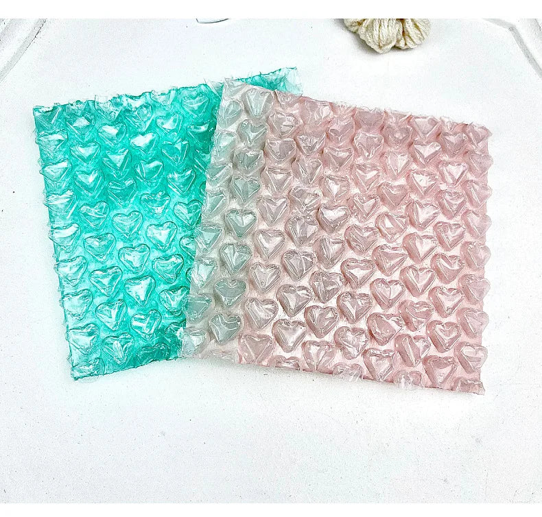 10pcs Love Heart Shaped Bubble Mailers Envelope Protective Wrap Plastic Shockproof Bag Foam Packing Bags