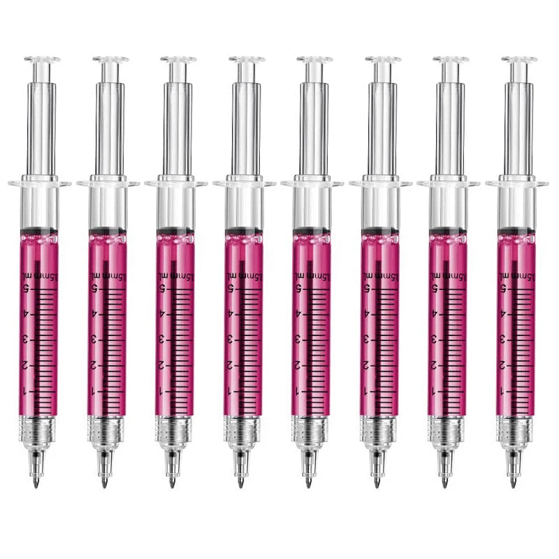 8Pcs Novelty Syringe Ballpoint Pens Cute Stationery Nurse Pen Ballpoint Pen 0.5mm Ballpen