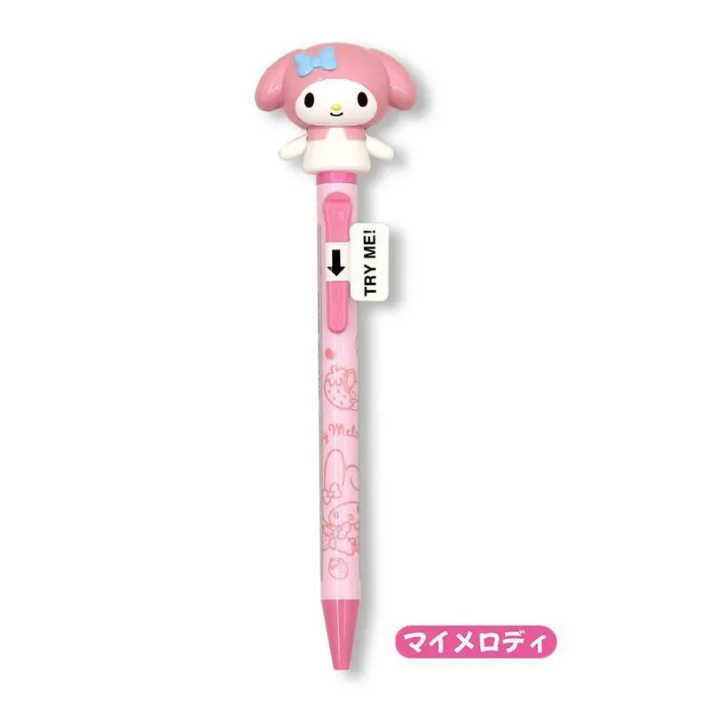 Kawaii HelloKitty cartoon peripheral Sanrio family learning supplies ballpoint pen 3D doll with movable arms, ballpoint pen