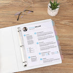 A4 Clear Sheet Protectors with Tabs, 8 Tabs, 2 Sets, Clear Plastic Dividers for 3 Ring Binder, Insertable Index Page Divider