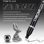 5/1pcs Chrome Pen Marker Mirror Waterproof Paint Repair For Rock Ceramic Glass Metallic Gold/Silver 2mm Nib
