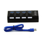 Multi Ports USB HUB 3.0 4/7 Ports Portable Super Speed 5Gbps Multiple USB Port Expander with Switches Power Adapter For PC